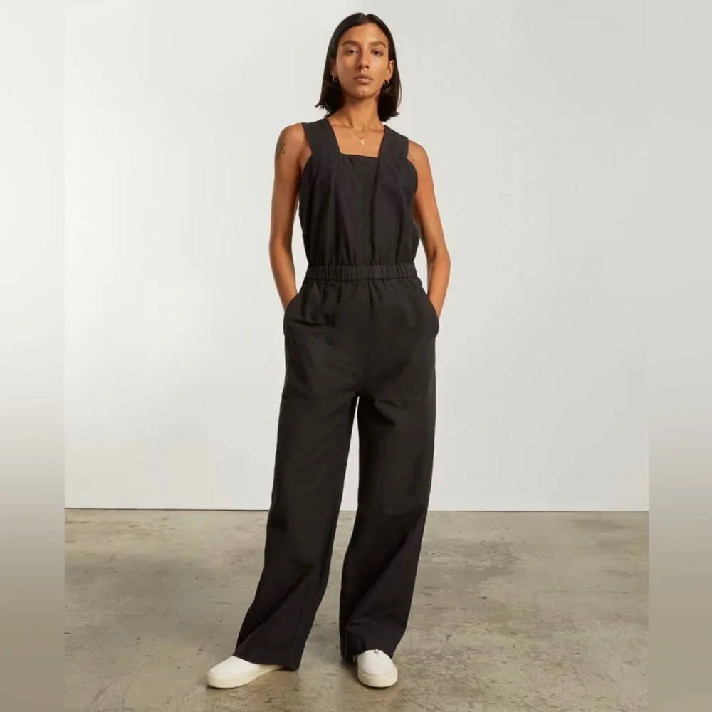 NWT Everlane The Fatigue Apron Jumpsuit Black